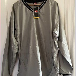 New Nike Gray Dri-Fit Stretch Athletic Dugout Jacket Pullover Men's Xtra Large